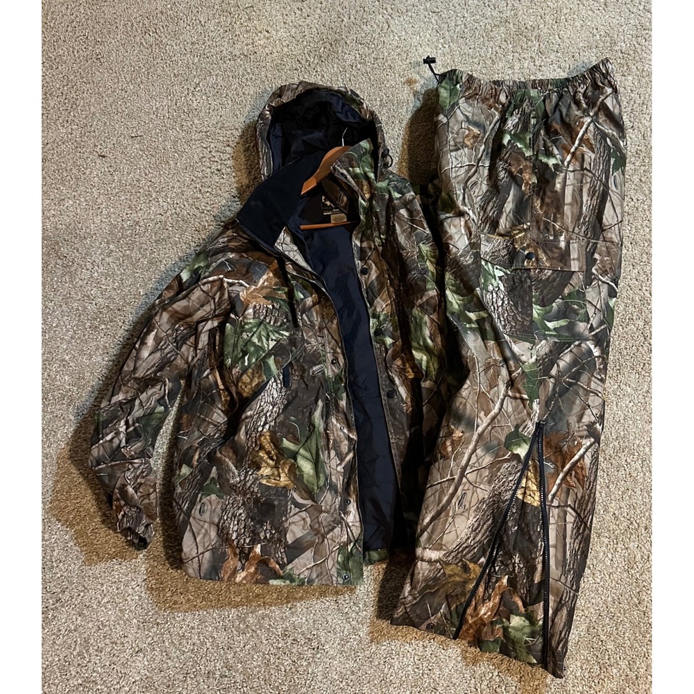 Field & Stream Mens Realtree Hardwoods Camo Hunting Jacket and Pants Set Large